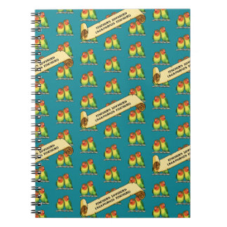 Cute Lovebirds Fischer's Lovebird Latin Retro Art Notebook