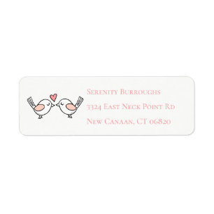 Cute Lovebirds Pink Love Wedding Birds