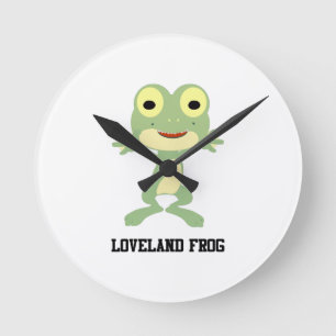 Cute Loveland Frog Round Clock