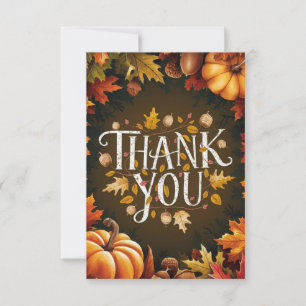 Cute Lovely Autumn Fall Thank You Card