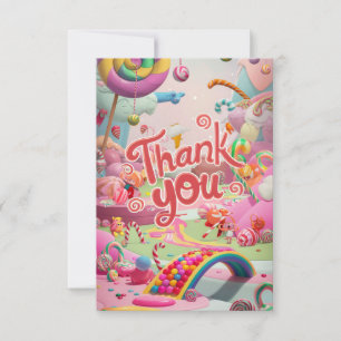 Cute Lovely Candyland thank you card