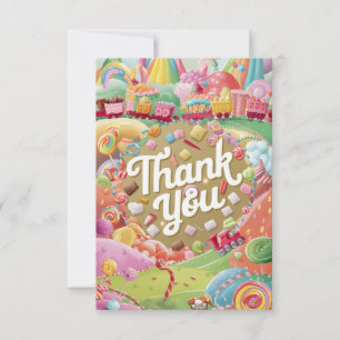 Cute Lovely Candyland thank you card