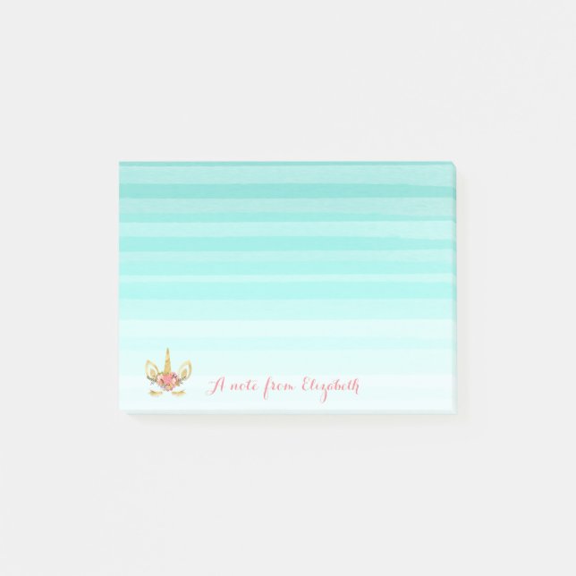 Cute Lovely   Girly , Unicorn Face Post-it Notes (Front)