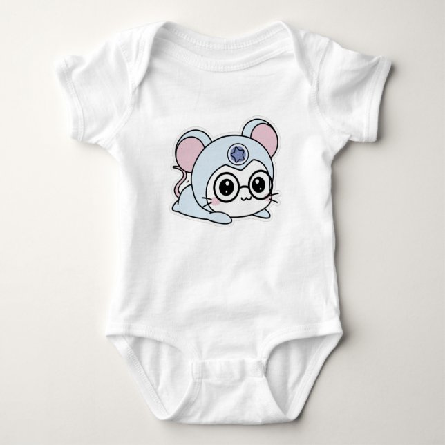 Cute lovely little mouse baby bodysuit (Front)