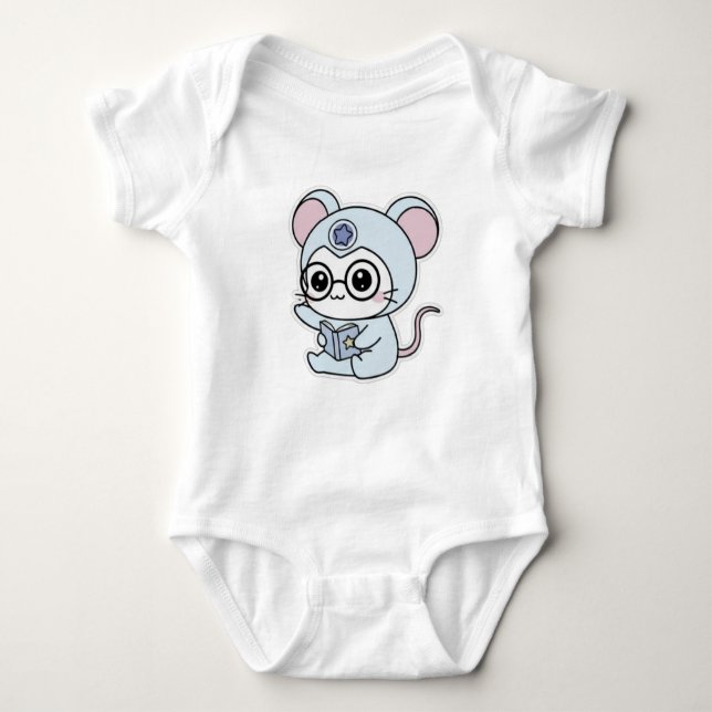 Cute lovely little mouse  baby bodysuit (Front)