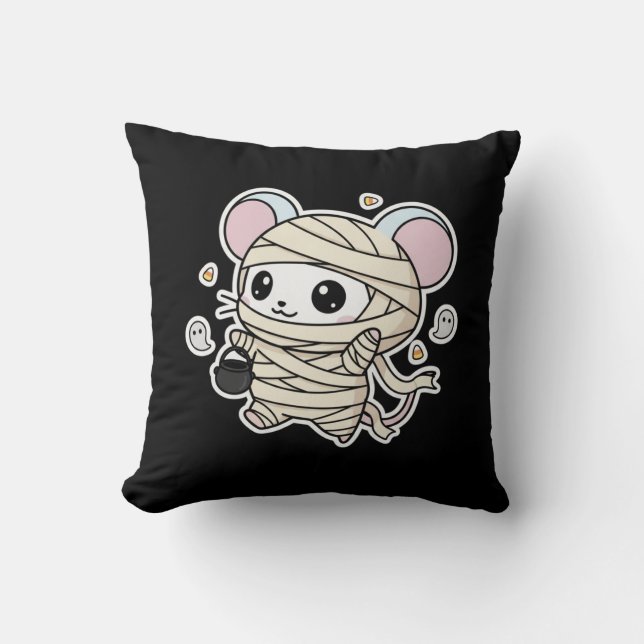 Cute lovely little mouse ready for Halloween  Cushion (Front)