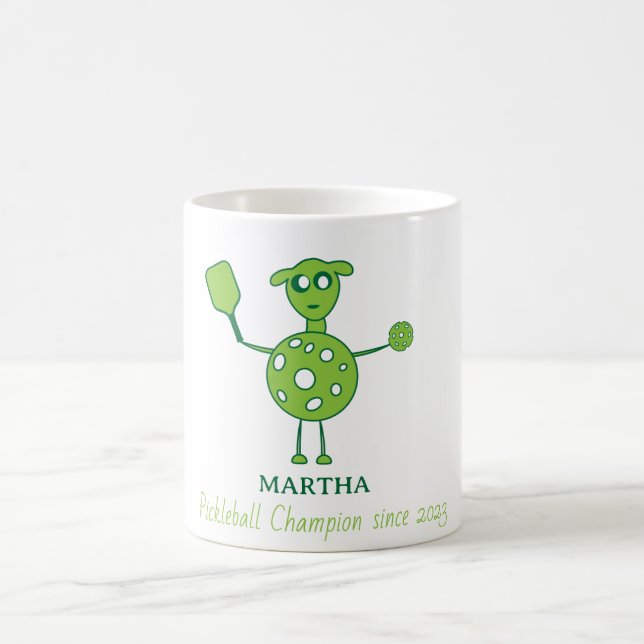 Cute Lovely Mr. Pickleball  Coffee Mug (Center)