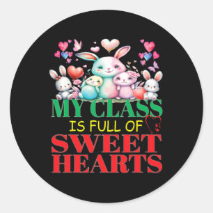 Cute Lovely My Cl Is Full Of Sweet Hearts Valentin Classic Round Sticker