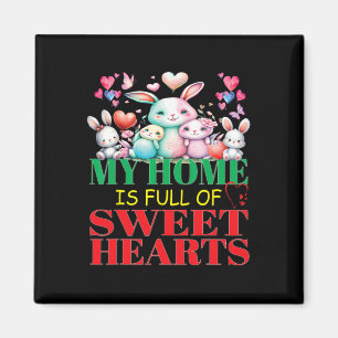Cute Lovely My Home Is Full Of Sweet Hearts Valent Magnet