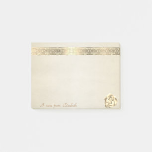 Cute Lovely  Stylish Elegant,Lace, Gold Rose Post-it Notes