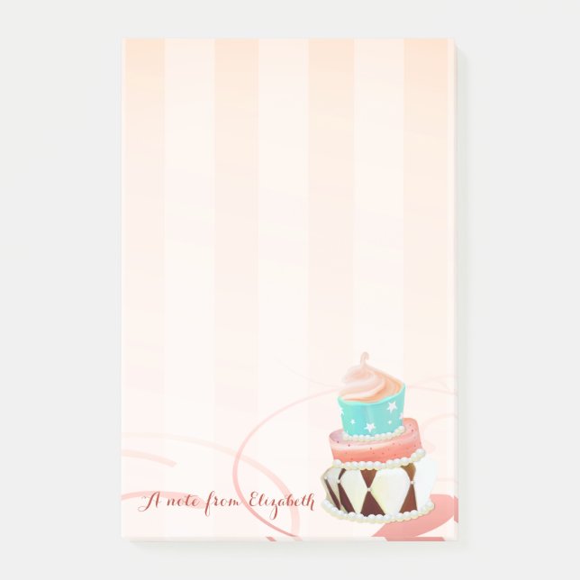 Cute Lovely  Stylish Girly , Cake Post-it Notes (Front)