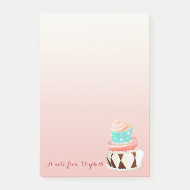 Cute Lovely  Stylish Girly , Cake Post-it Notes (Front)