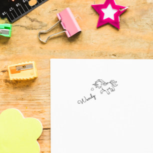 Cute Lovely Unicorn Custom Name Self-inking Stamp