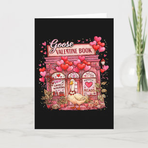 Cute Lovely Valentine Funny Pink Humor Goose Coque Card