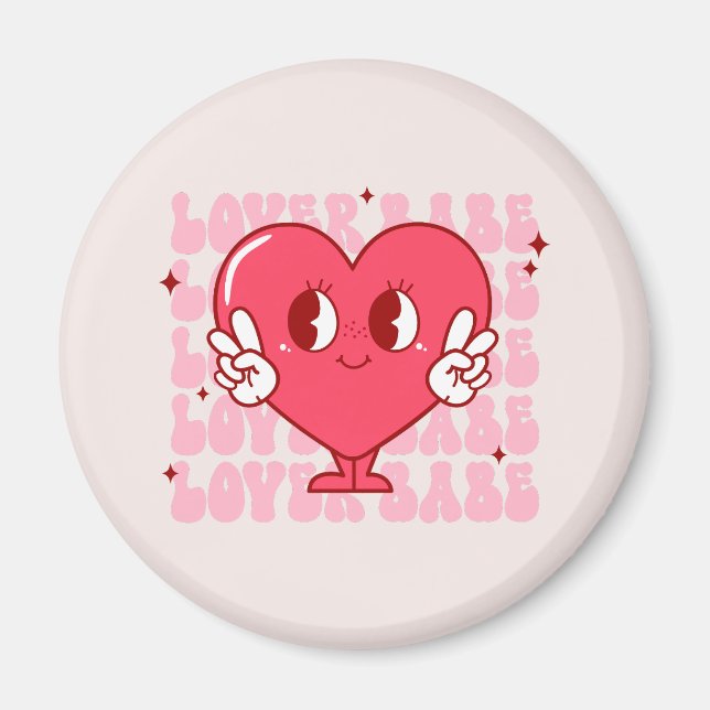 Cute Lover Babe Heart Magnet (Front)
