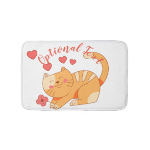 Cute Loving Orange Tabby Kitten Bath Mat
