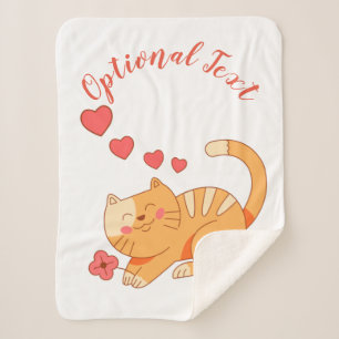 Cute Loving Orange Tabby Kitten Sherpa Blanket
