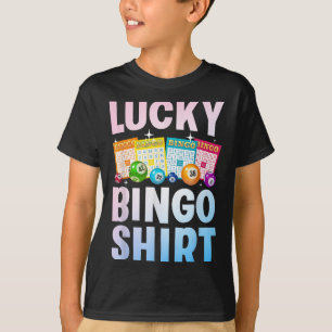 Cute Lucky Bingo Art For Men Women Game Player Bin T-Shirt