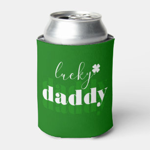 Cute Lucky Daddy Green St Patrick's Day Glass Can Cooler