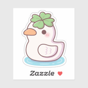 Cute Lucky Ducky Four Leaf Clover