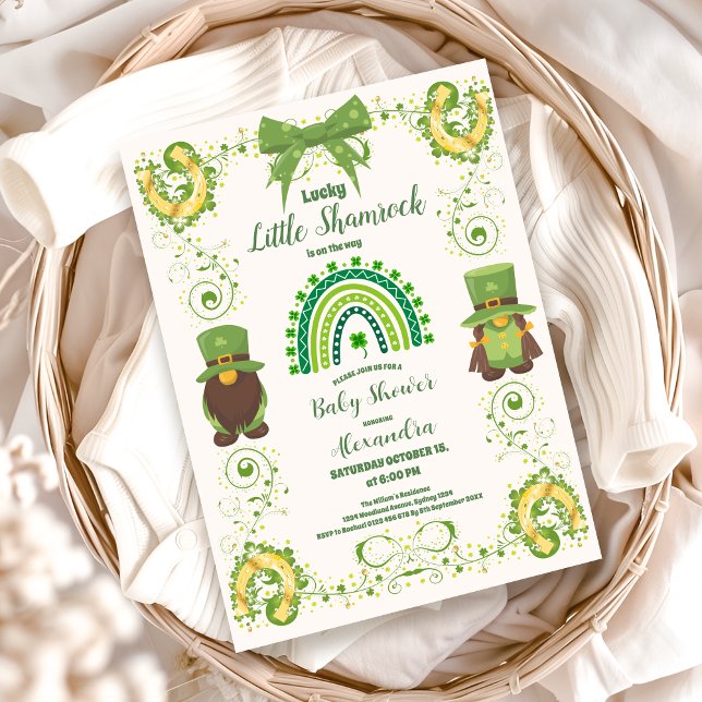 Cute Lucky Little Shamrock Baby Shower Invitation (Creator Uploaded)