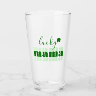 Cute Lucky Mama Green St Patrick's Day Glass