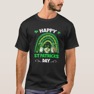 Cute Lucky Rainbow Gnome Family Outfit Happy St Pa T-Shirt