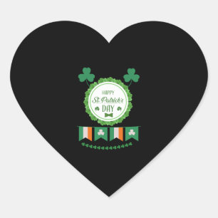 Cute Lucky Rainbow Gnome Happy St Patricks Day Heart Sticker