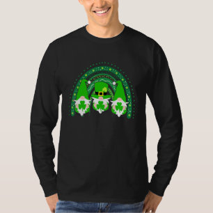 Cute Lucky Rainbow Gnome Happy St Patricks Day Iri T-Shirt