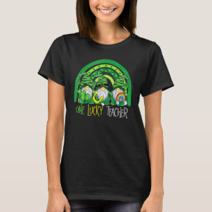 Cute Lucky Rainbow One Lucky Gnomes Teacher St Pat T-Shirt
