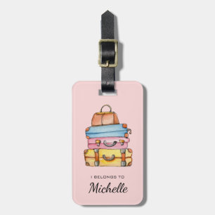 Cute Luggage illustration Luggage Tag