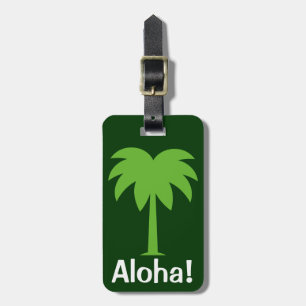 Cute Luggage tag with palm tree Aloha!