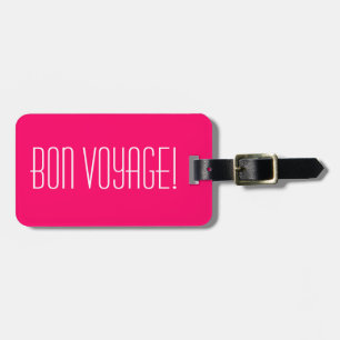 Cute luggage tags with text Bon Voyage!