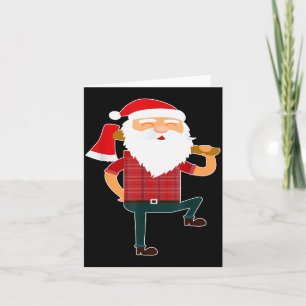 Cute Lumberjack Santa Funny Ugly Christmas Axe Hat Card