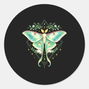 Cute luna moth beautiful butterfly insect lover classic round sticker