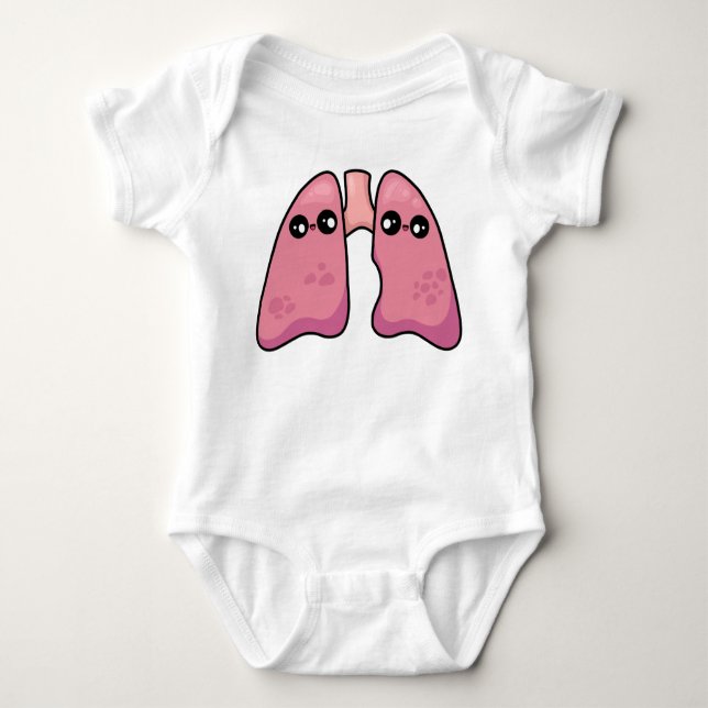Cute Lungs - Human Biology Baby Bodysuit (Front)