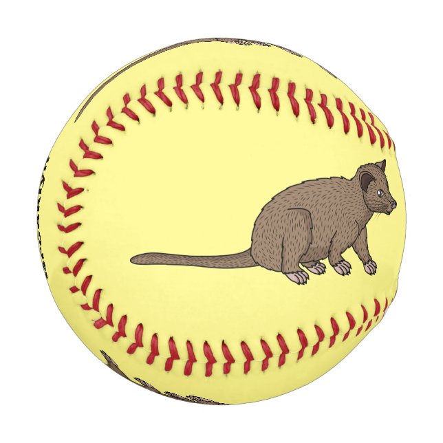 Cute luwak civet cartoon illustration baseball (Front Left)