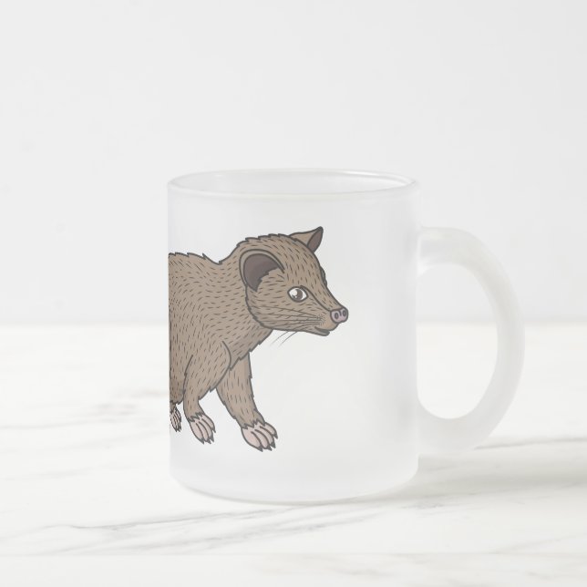 Cute luwak civet cartoon illustration  frosted glass coffee mug (Right)