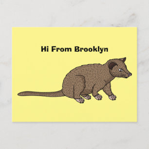 Cute luwak civet cartoon illustration postcard
