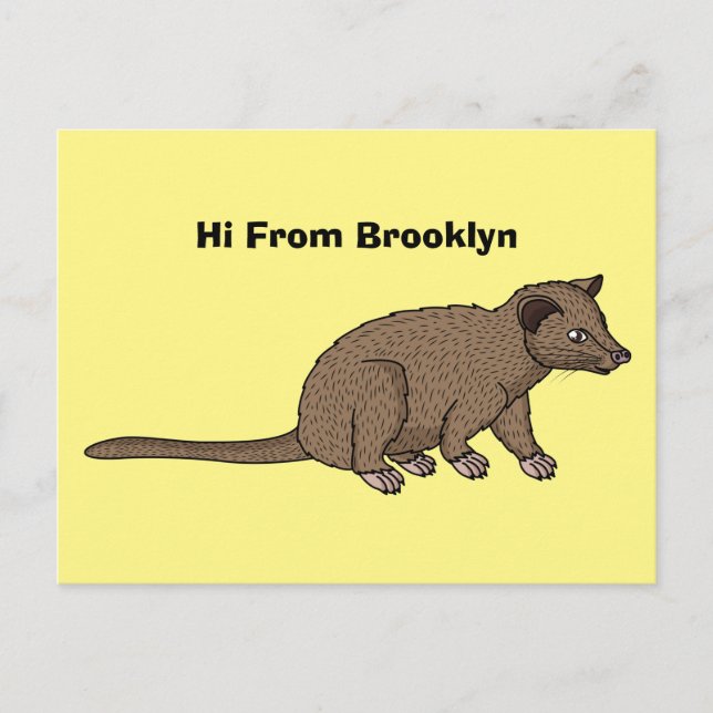 Cute luwak civet cartoon illustration postcard (Front)