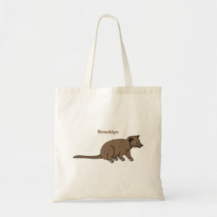 Cute luwak civet cartoon illustration tote bag