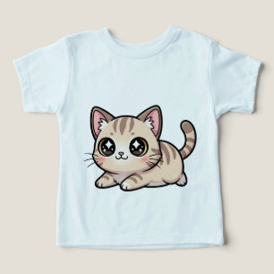 Cute Lying Tabby Kitten Kawaii Style