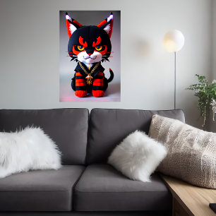 Cute Lynx plush toy   AI Art   Poster