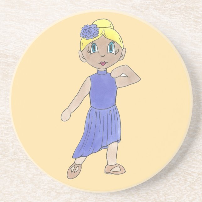 Cute Lyrical Dancer Girl Dance Studio Teacher Gift Coaster (Front)