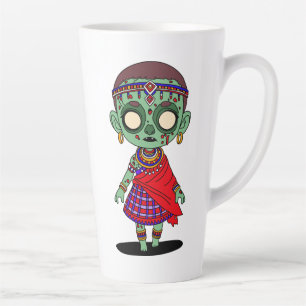 Cute Maasai Zombie Latte Mug