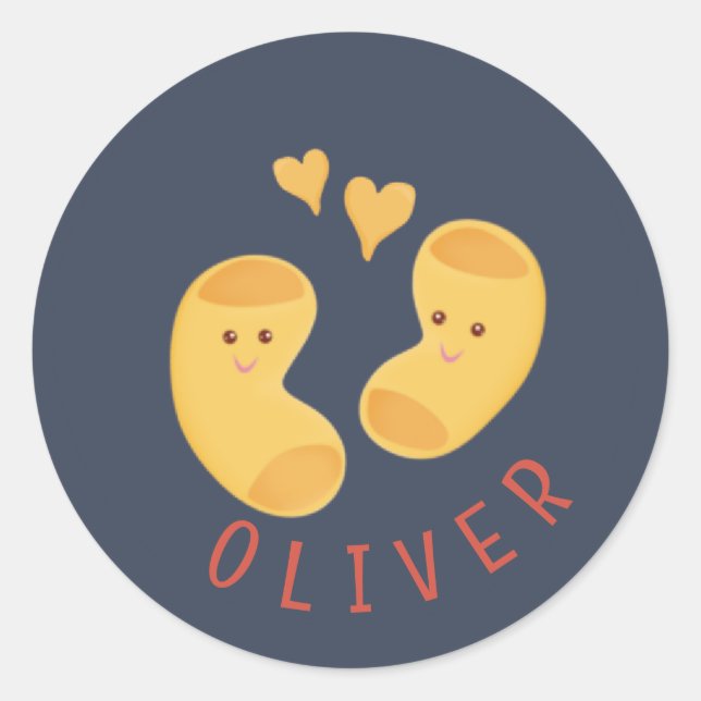 Cute Mac-nificent Mac & Cheese custom Classic Round Sticker (Front)