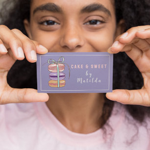 Cute Macaron Bakery Cake & Sweets   Business Card