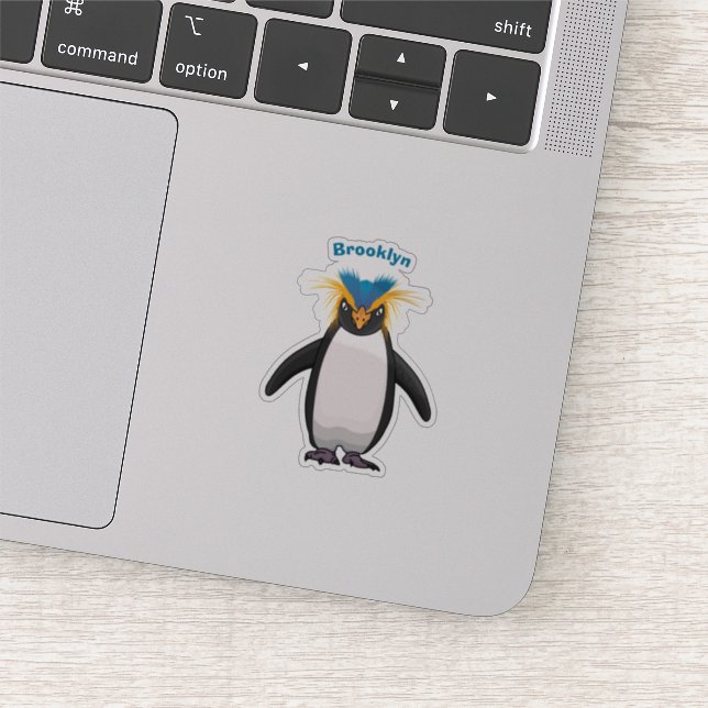 Cute macaroni penguin cartoon illustration (Detail)