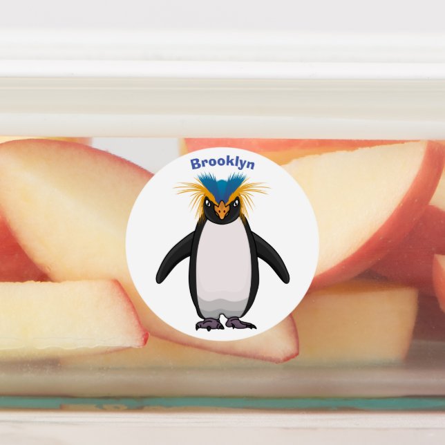 Cute macaroni penguin cartoon illustration (Affixed)