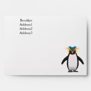 Cute macaroni penguin cartoon illustration envelope